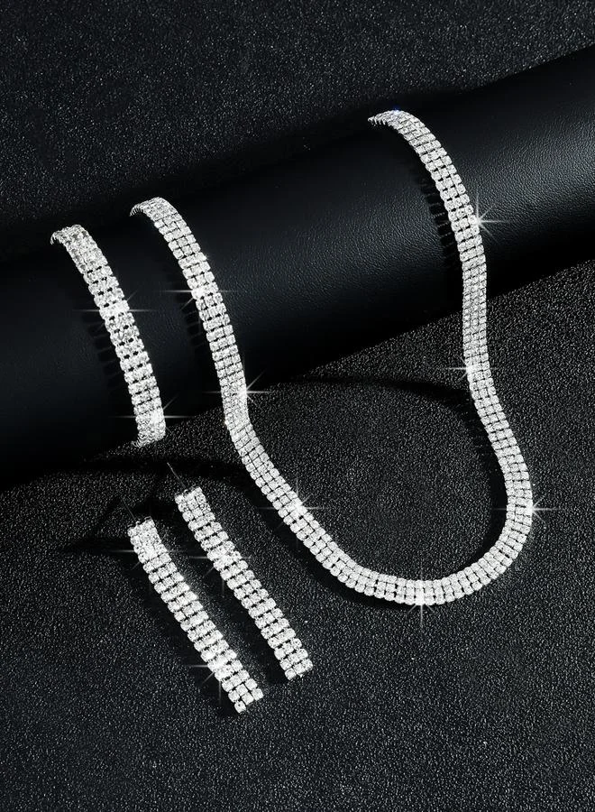 Take Two  3-Piece Embellished Necklace, Bracelet And Earrings Jewelry Set for Women | Best Price UAE
